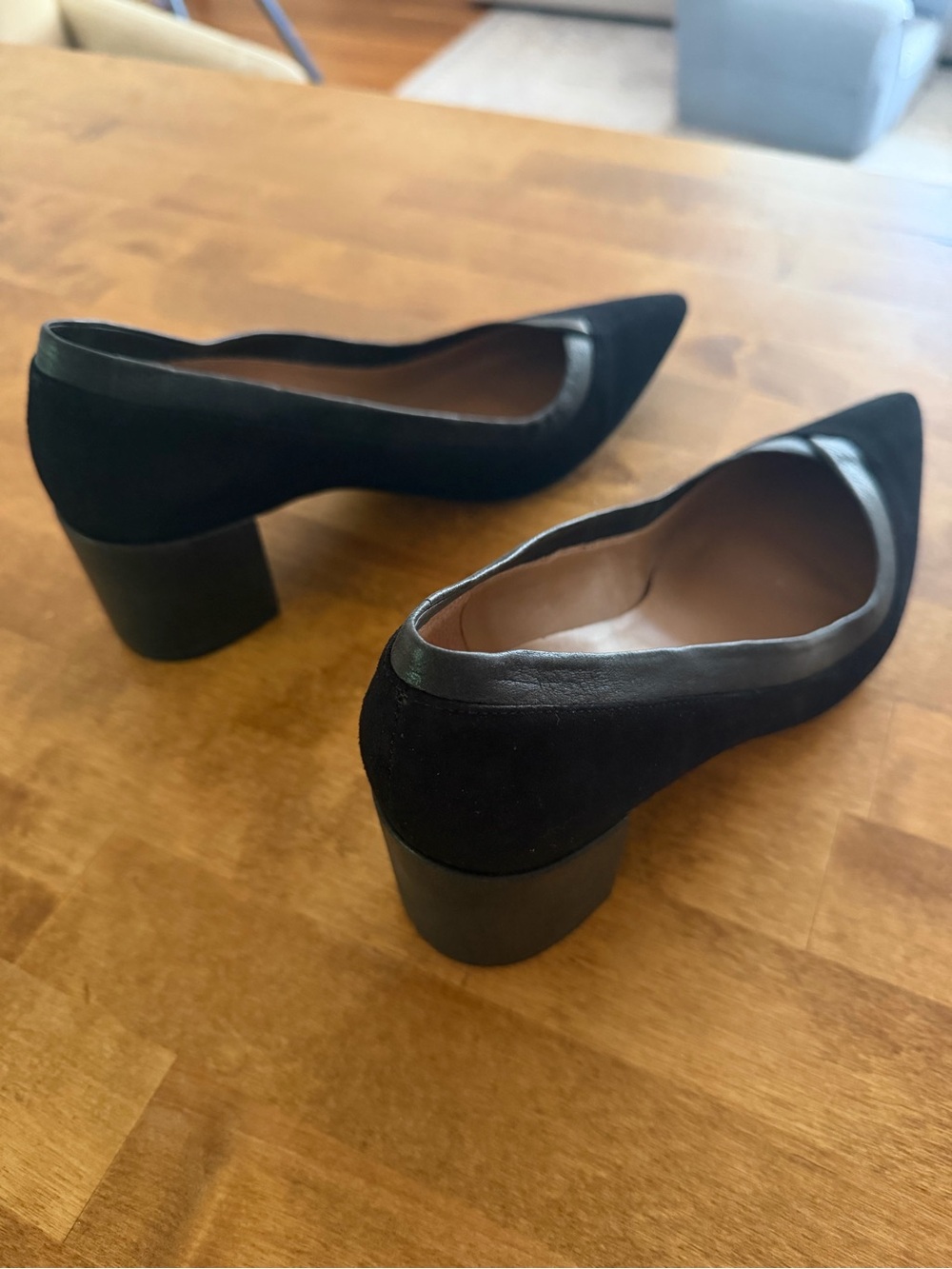FS | NY French Sole Point Toe Block Heels Size 7.5 - Picture 4 of 7